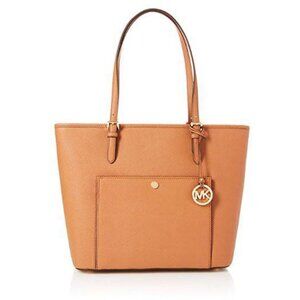 Michael Kors Women's Jet Set Large Travel Saffiano Leather Tote, Acorn